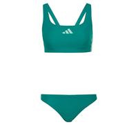 adidas Women's 3 Stripes V-Back Bikini Swimwear, Equipment Green/Clear Mint, 46