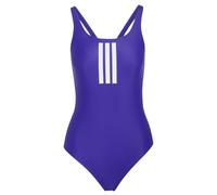adidas Women's 3 Stripes V-Back Swimsuit Swimwear, Collegiate Purple/White, 36
