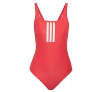 adidas Women's 3 Stripes V-Back Swimsuit Swimwear, semi Lucid red/White, 36