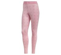 adidas Womens 7 8 High Waist Allover Print Leggings Pink 14