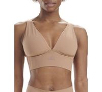 adidas Womens Active Seamless Micro Long Line Plunge Bra Beaver Fur XS