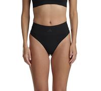 adidas womens Active Seamless Micro Stretch High Waist Thong Underwear, Black, M