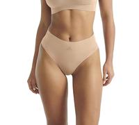 adidas womens Active Seamless Micro Stretch High Waist Thong Underwear, Toasted Almond, M