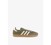 Adidas Womens Adidas Samba OG Knitted and Suede Low-Top Trainers Orbit Green Cream White 9.5