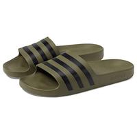 adidas Women's Adilette Aqua Slide Sandal, Olive Strata/Black/Olive Strata, 9 Women/8 Men