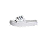 adidas Sportswear Women's Adilette Platform Sliders - White/Silver, Ftwr White/Zero Met./Grey One, Size 4, Women Ftwr White/Zero Met./Grey One