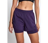 adidas Women's AEROREADY Made For Training Minimal Two-In-One Shorts - Aurora Plum/Black - Purple - Size: Large