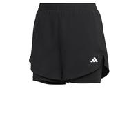 adidas Women's AEROREADY Made for Training Minimal Two-in-One Shorts, Black/White, XXS