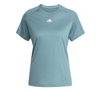 adidas Women's AEROREADY Train Essentials Minimal Branding Crewneck Tee, preloved Teal/White, XL