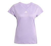 adidas Women's AEROREADY Train Essentials Minimal Branding V-Neck Tee, Powder Plum/White, XS