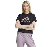 adidas Women's Animal Print Graphic Tee, Black, M