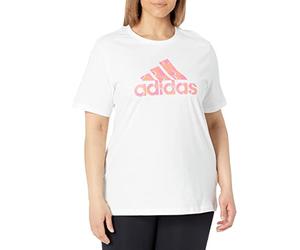 adidas Women's Animal Print Graphic Tee, White, XS