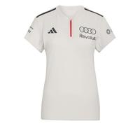 adidas Women's Audi Revolut Formula One Team 2026 Engineers & Marketing Short Sleeve Polo Shirt, Chalk Pearl/Iron met., XL