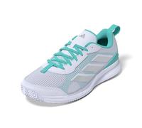 adidas Women's Avaflash Low Tennis Shoes, Cloud White/Silver Metallic/Flash Aqua, 6 UK