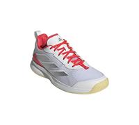 adidas Women's Avaflash Tennis Sneaker, White Silver Metallic Lucid Red, 7.5 UK