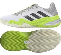Adidas Women's Barricade 13 Clay Tennis Sneaker, White/Iron Metallic/Lucid Lemon, 9 UK