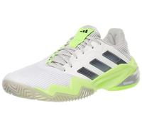 adidas Women's Barricade 13 Sneaker, White/Iron Metallic/Lucid Lemon, 6 UK