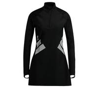 adidas Women's Big Bars Long Sleeve Swim TOP, Black/White, 10