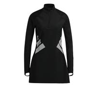 adidas Women's Big Bars Long Sleeve Swim TOP, Black/White, 22