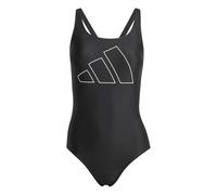 adidas Women's Big Bars Swimsuit, Black/White, 30