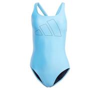 adidas Women's Big Bars Swimsuit, Blue Burst, 38