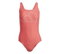adidas Women's Big Bars Swimsuit, semi Lucid red/White, 40