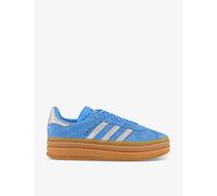 Adidas Womens Blue Burst Silver Metali Gazelle Bold Logo-print Suede Low-top Trainers Eur 37.5 / 4.5 Uk Women