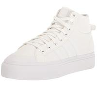 adidas Women's Bravada 2.0 Mid Platform Skate Shoe, White/White/Chalk White, 8 UK