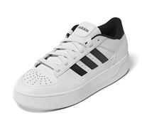 adidas Womens Break Start Bold Lace Up Sneakers Shoes Casual - White, White/Black/White, 10.5