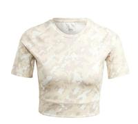 Adidas Womens Camo All-Over Print Tight T-Shirt - Taupe - 12 UK - Taupe - 73% Polyester/27% Elastane