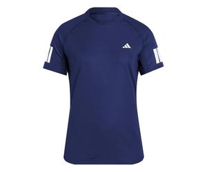 adidas Women's Club 3 Stripe Tennis Climacool T-Shirt, Dark Blue, XS