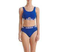 adidas Women's Comfort Cotton Bikini Underwear Panty-2 Pack Thong, Boldblu-vivdred, M