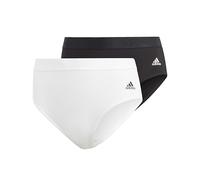 adidas Women's Comfort Flex Scoop Cotton Bikini Set Style Underwear, Black/White, L (Pack of 2)