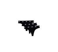 adidas Women's Cotton Stretch Thong Panties 3-Pack, Black/Black/Black, L