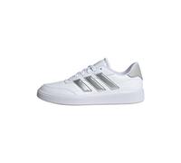 adidas Women's Courtblock Shoes, Cloud White/Silver Metallic/Grey Two, 8.5 UK
