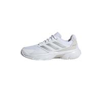 adidas Women's Courtjam Control 3 Tennis Shoes, Cloud White/Silver Metallic/Grey One, 6.5 UK