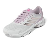 adidas Women's Courtjam Control 3 Tennis Shoes, Cloud White/Silver Metallic/Lucid Pink, 8.5 UK