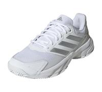 adidas Women's CourtJam Control 3 Tennis Shoe, White/Silver Metallic/Grey, 6.5 UK