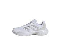 adidas Women's CourtJam Control 3 Womens Clay Tennis Shoes, Cloud White/Silver Metallic/Grey One, 8.5 UK