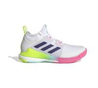 adidas Women's Crazyflight Mid Volleyball Shoe, White/Team Collegiate Purple/Flash Aqua, 7 UK