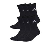 adidas Women's Cushioned Crew Socks 6 Pair Pack - Black/White - Size: Large