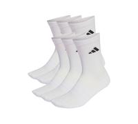 adidas Women's Cushioned Crew Socks 6 Pair Pack - White/Black - Size: Medium