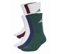 adidas Women's Cushioned Crew Socks 6 Pair Pack - White/Dark Blue/Maroon/Collegiate Green - Size: Large