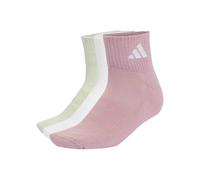 adidas Women's Cushioned Sportswear Ankle Socks 3 Pair Pack - Magic Mauve/White/Halo Green - Pink - Size: Large
