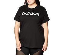 adidas Women's Essential Linear L Inc T-Shirt, Womens, T-Shirt, GD2913, Black/White, 1X