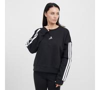 adidas Women's Essentials 3-Stripe Fleece Sweatshirt, Black/White S