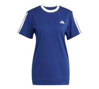 adidas Womens Essentials 3 Stripe T-Shirt in Navy/White - Blue - Size UK 4-6 (Womens)