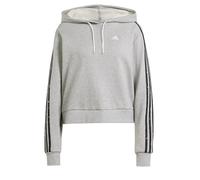 adidas Women's Essentials 3-Stripes Animal Print Relaxed Hoodie, Medium Grey Heather/Grey, M
