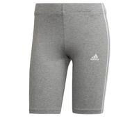 adidas Women's Essentials 3-Stripes Bike Shorts, Medium Grey Heather/White, XXS