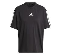 adidas Women's Essentials 3-Stripes Boyfriend T-Shirt, Black/White, S